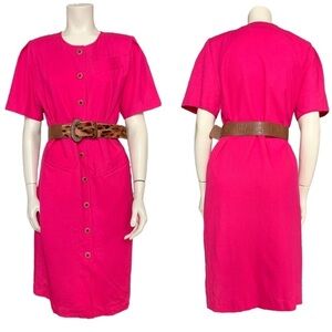 VINTAGE RELANCE PINK SUMMER SPRING BELOW THE KNEE FRONT POCKET WOMEN SIZE MEDIUM